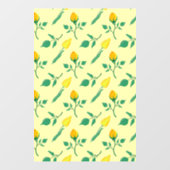 黄色いバラとチューリップの花を持つ花柄 ウィンドウサイン (シート)