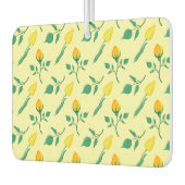 黄色いバラとチューリップの花を持つ花柄 カーエアーフレッシュナー (左)