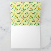 黄色いバラとチューリップの花を持つ花柄 カード (内部)