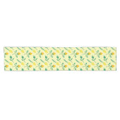 黄色いバラとチューリップの花を持つ花柄 ショートテーブルランナー (横)