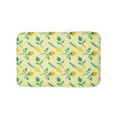 黄色いバラとチューリップの花を持つ花柄 バスマット (正面)