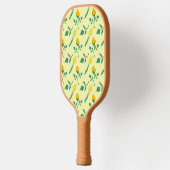 黄色いバラとチューリップの花を持つ花柄 ピックルボールラケット (左)