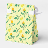 黄色いバラとチューリップの花を持つ花柄 フェイバーボックス (裏面サイド)