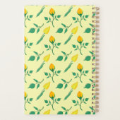 黄色いバラとチューリップの花を持つ花柄 プランナー手帳 (裏面)