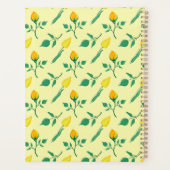 黄色いバラとチューリップの花を持つ花柄 プランナー手帳 (裏面)