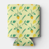 黄色いバラとチューリップの花を持つ花柄 缶クーラー (裏面)