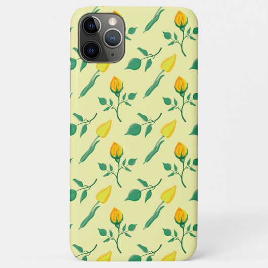 黄色いバラとチューリップの花を持つ花柄 Case-Mate iPhoneケース (裏面)