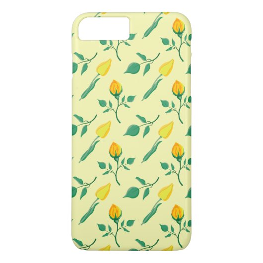 黄色いバラとチューリップの花を持つ花柄 Case-Mate iPhoneケース (裏面)