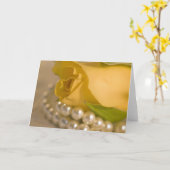 黄色いバラと真珠 カード (黄色い花)