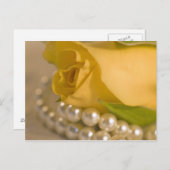 黄色いバラと真珠 ポストカード (正面/裏面)