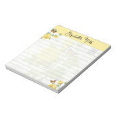 黄色いバラと蝶パーソナライズされた ノートパッド (回転)