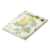 黄色いバラと蝶パーソナライズされた ノートパッド (回転)