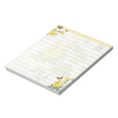 黄色いバラと蝶 ノートパッド (回転)