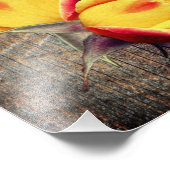 黄色いバラのつぼみの花オンバーンボード8x10 フォトプリント            (角)