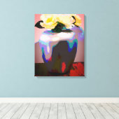 黄色いバラのテキサス州 キャンバスプリント (インサイチュ (ウッドフロア))