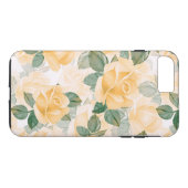黄色いバラのフラワーパターン Case-Mate iPhoneケース (裏面(横))