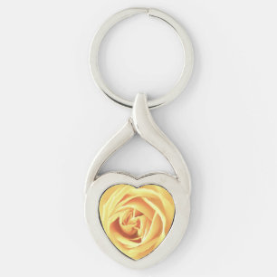 黄色いバラのプリント キーホルダー