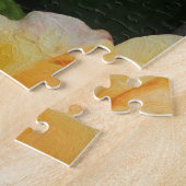 黄色いバラの上の雨粒 ジグソーパズル (側面)