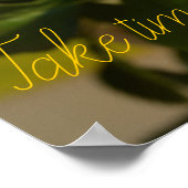 黄色いバラの写真の匂いを嗅ぐに時間をカスタム取る ポスター (角)