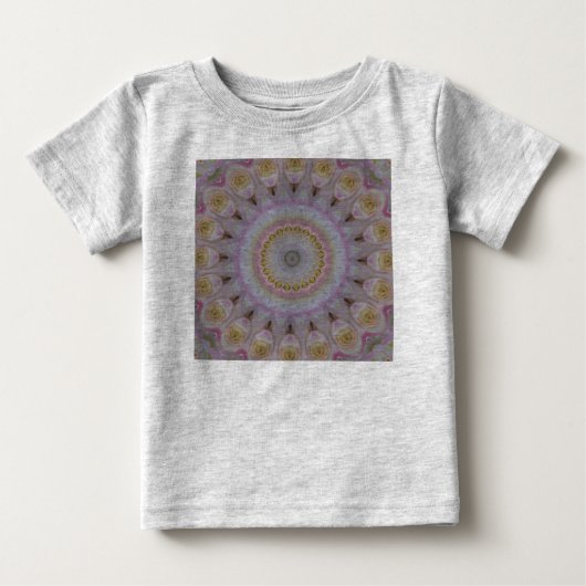 黄色いバラの曼荼羅 ベビーTシャツ (正面)