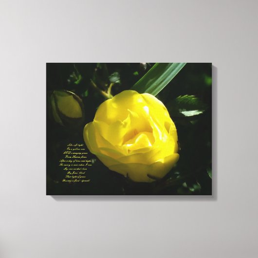 黄色いバラの柔らかい光のように キャンバスプリント (正面)
