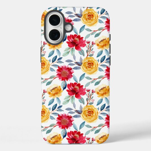 黄色いバラの水彩花柄 Case-Mate iPhoneケース (裏面)
