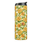 黄色いバラの美しいシームレスなパターン タンブラー (回転左)