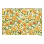 黄色いバラの美しいシームレスなパターン 枕カバー (正面)