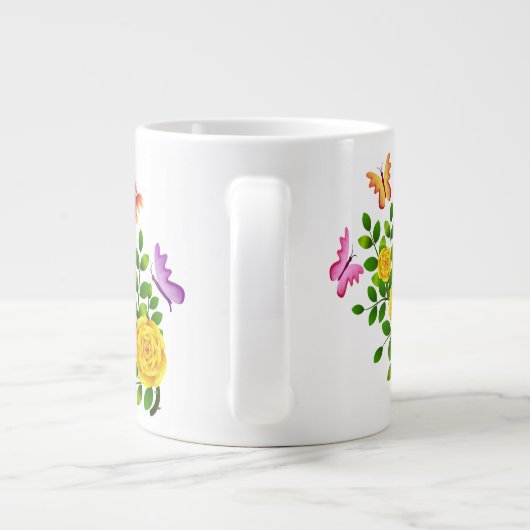 黄色いバラの花とバターファイル–64567 ジャンボコーヒーマグカップ (裏面)