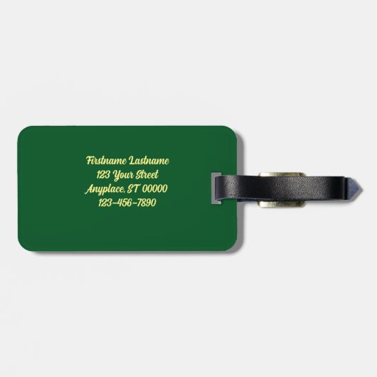 黄色いバラの花のフル開花 パーソナライズされた ラゲッジタグ (裏面横)