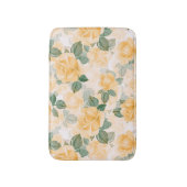 黄色いバラの花の模様 バスマット (正面縦)