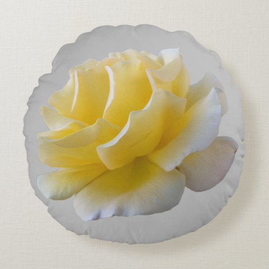 黄色いバラの花びら ラウンドクッション (正面)