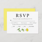 黄色いバラの花ロマンチックな結婚フローラ 出欠カード (正面/裏面)