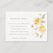 黄色いバラの花結婚束の願い井戸 エンクロージャーカード (正面)