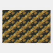 黄色いバラの花自然アートパターン ラッピングペーパーシート (正面)