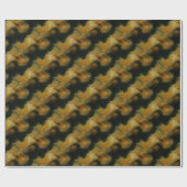 黄色いバラの花自然アートパターン ラッピングペーパー (フラット)