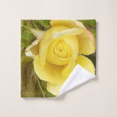 黄色いバラの芽 バスタオルセット (ウォッシュタオル)