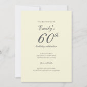 黄色いバラの60歳の誕生日パーティーの招待状 招待状 (正面)