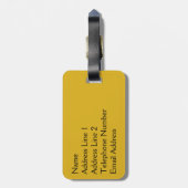 黄色いバラエレガントの水滴 ラゲッジタグ (裏面縦)