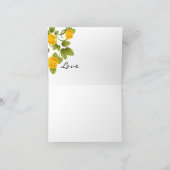 黄色いバラオンブラック&ホワイトストライプ サンキューカード (内部)