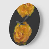 黄色いバラ ラージ壁時計 (傾斜)