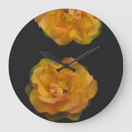 黄色いバラ ラージ壁時計