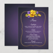 黄色いバラ 紫のバイオレット メニュー (正面/裏面)