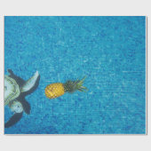黄色いパイナップルの果物 ラッピングペーパー (フラット)