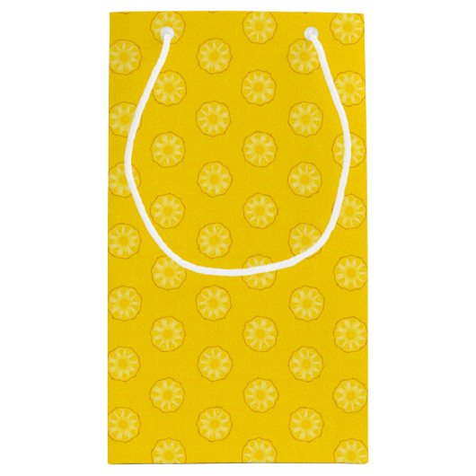 黄色いパイナップルはパターンをスライスします スモールペーパーバッグ (裏面)