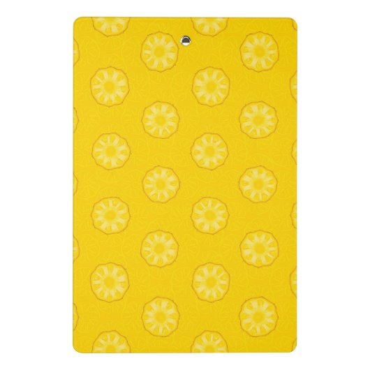 黄色いパイナップルはパターンをスライスします ミニクリップボード (裏面)