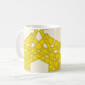 黄色いパターンマグ コーヒーマグカップ (正面左)