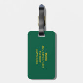 黄色いパーソナライズされた座り猫シルエット旅行 ラゲッジタグ (裏面縦)