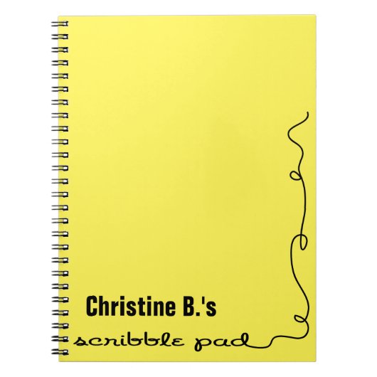 黄色いパーソナライズされた落書きパッド ノートブック (正面)