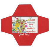 黄色いパーティーモンキーホルンバルーン赤 サッカーボール (フラット)